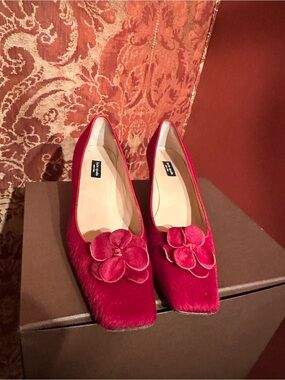 kate spade crimson pony hair with floral accent